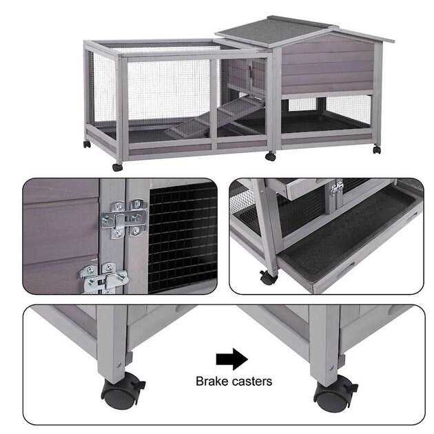 Indoor Outdoor Rabbit Hutch Bunny Cage P378
