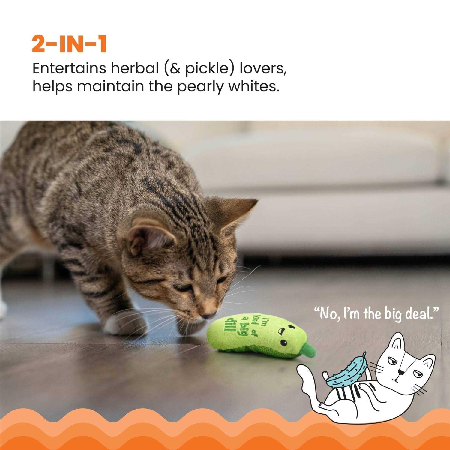 Crunchy Pickle Kicker Catnip Cat Toy I5259