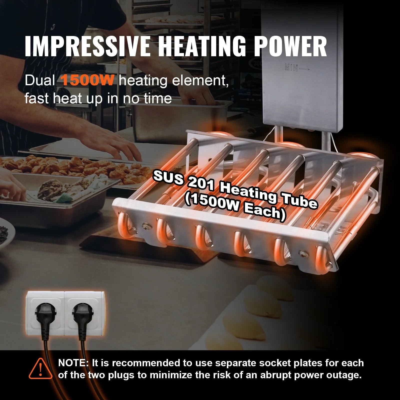 Commercial Electric Deep Fryer, Dual Tanks 3000W Countertop H866
