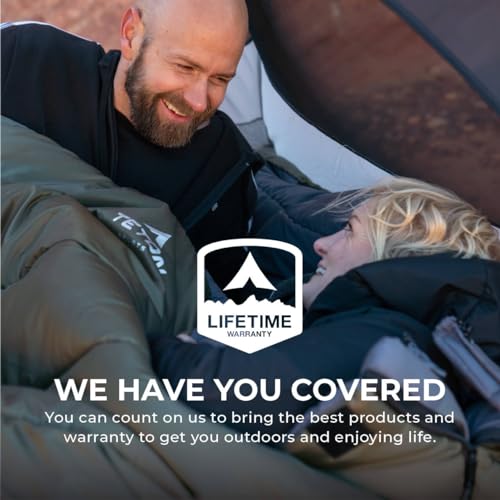 Double Sleeping Bag for Camping, Hunting and Base Camp, 20 and 0 Degree, Compression Sack Included F203