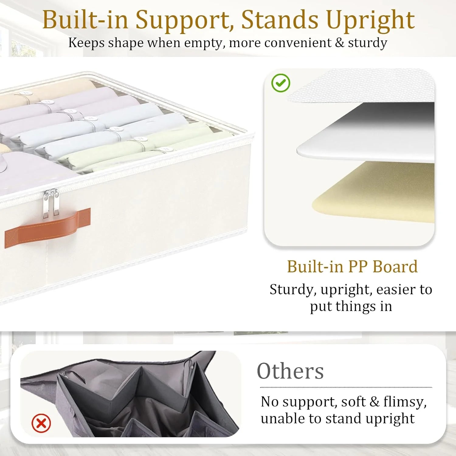 Under Bed Storage Containers with Lids, Collapsible, 4 Pack W972583