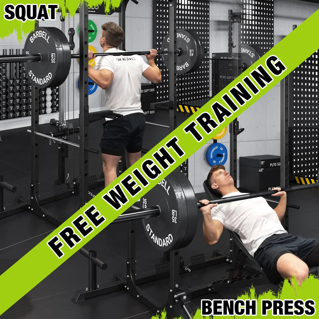 Power Rack Cage with LAT Pulldown System, 1200LBS Capacity, Squat Rack G822827