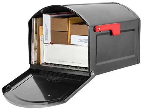 Galvanized Steel Post Mounted Mailbox, Pewter M482376