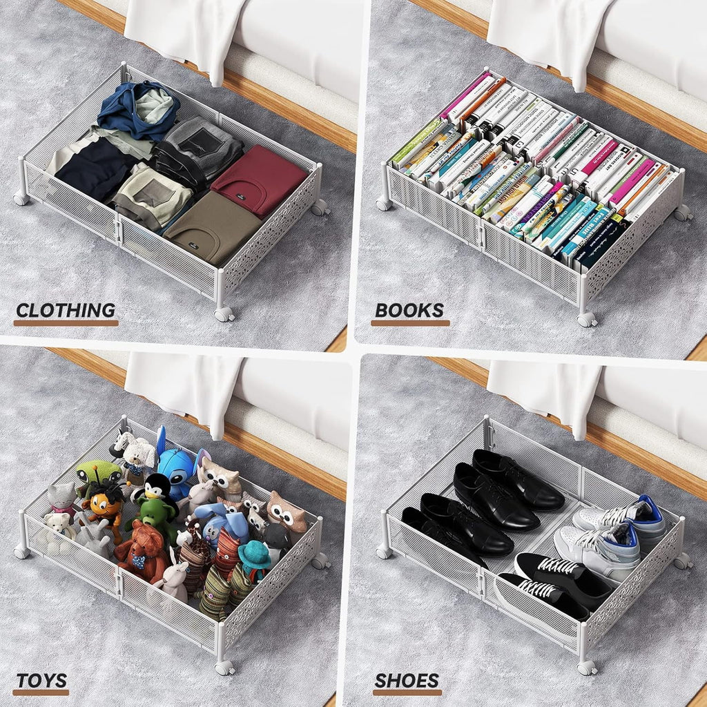 Under Bed Storage Containers with Wheels, 2 Pack U520266