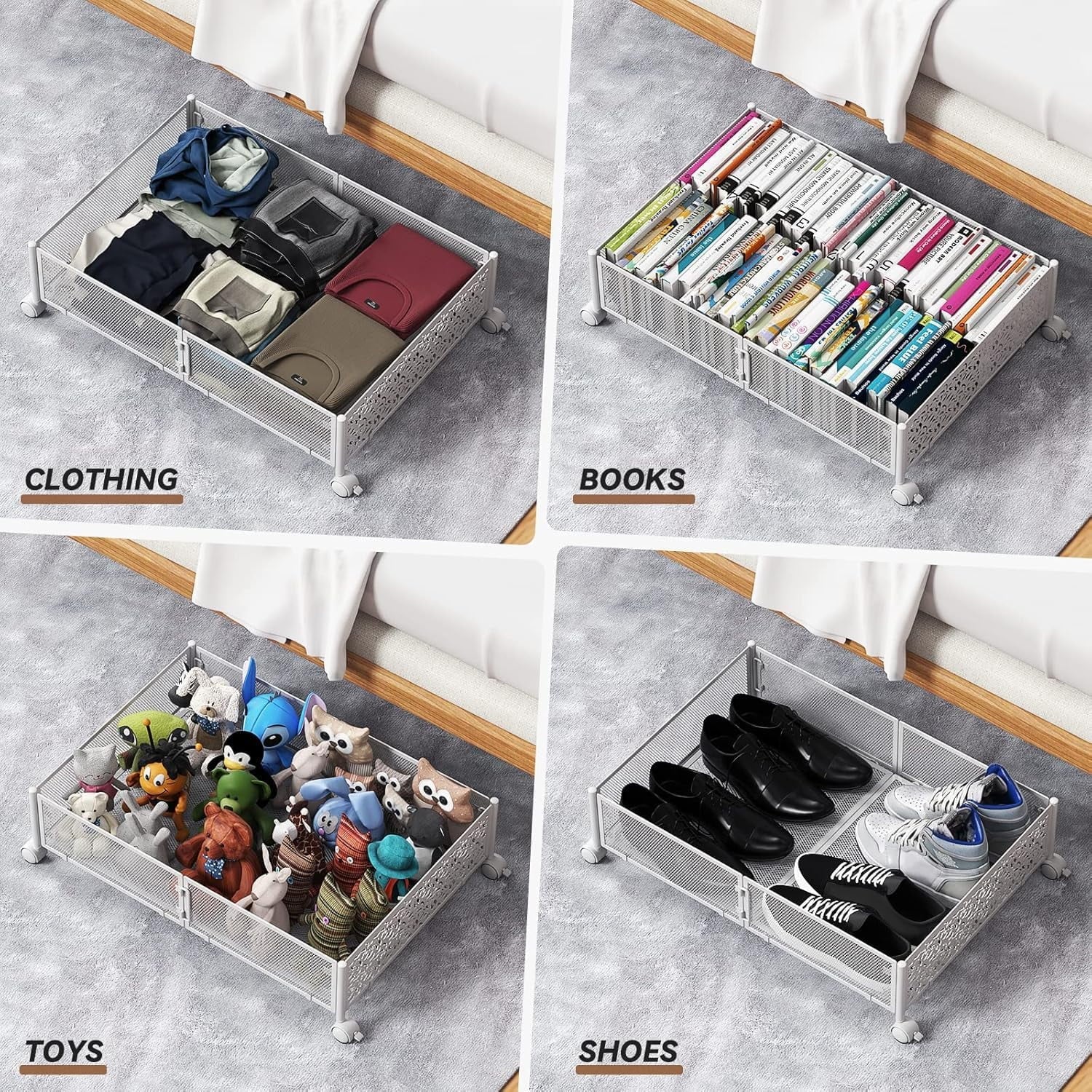 Under Bed Storage Containers with Wheels, 2 Pack U520266