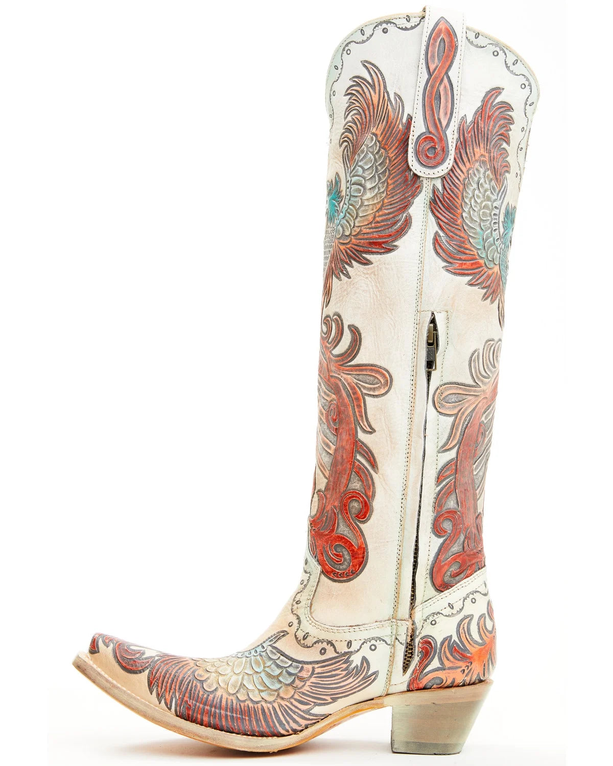 Women's Tall Western Boot Snip Toe White 7.5 M Q42730