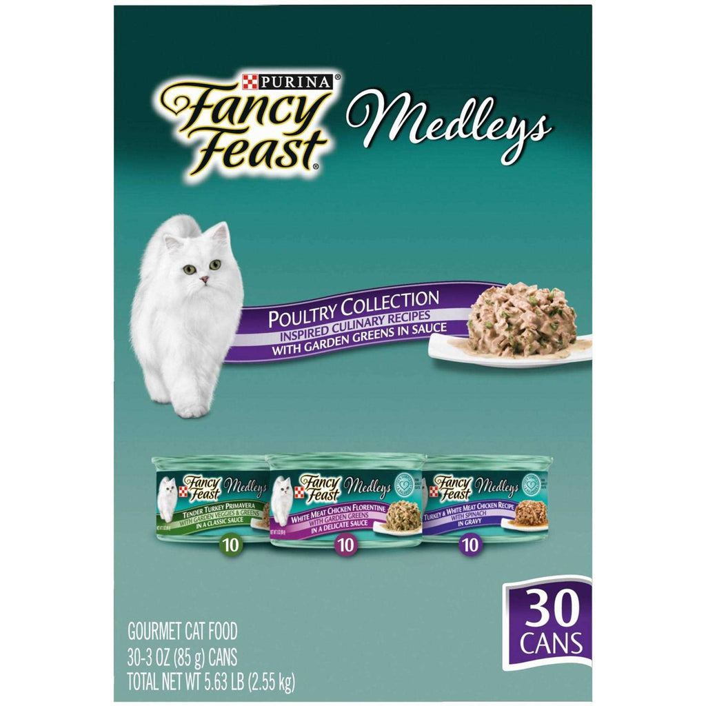 Wet Cat Food Variety Pack Poultry Collection with Garden Greens in Sauce Y676