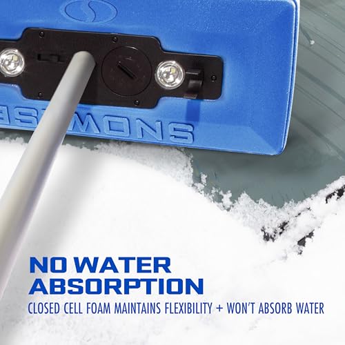 4-in-1 Telescoping Scratch-Free Snow Broom + Ice Scraper with LED Headlights P705