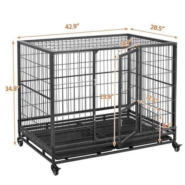 Dog Crate with Wheels and Litter Pan D79686