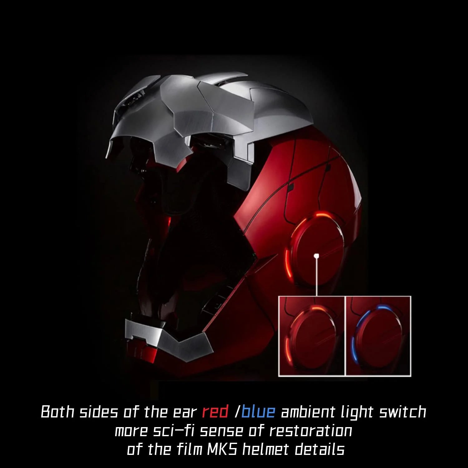 Iron Man Helmet Electronic Wearable Mask with LED Eyes Q3404