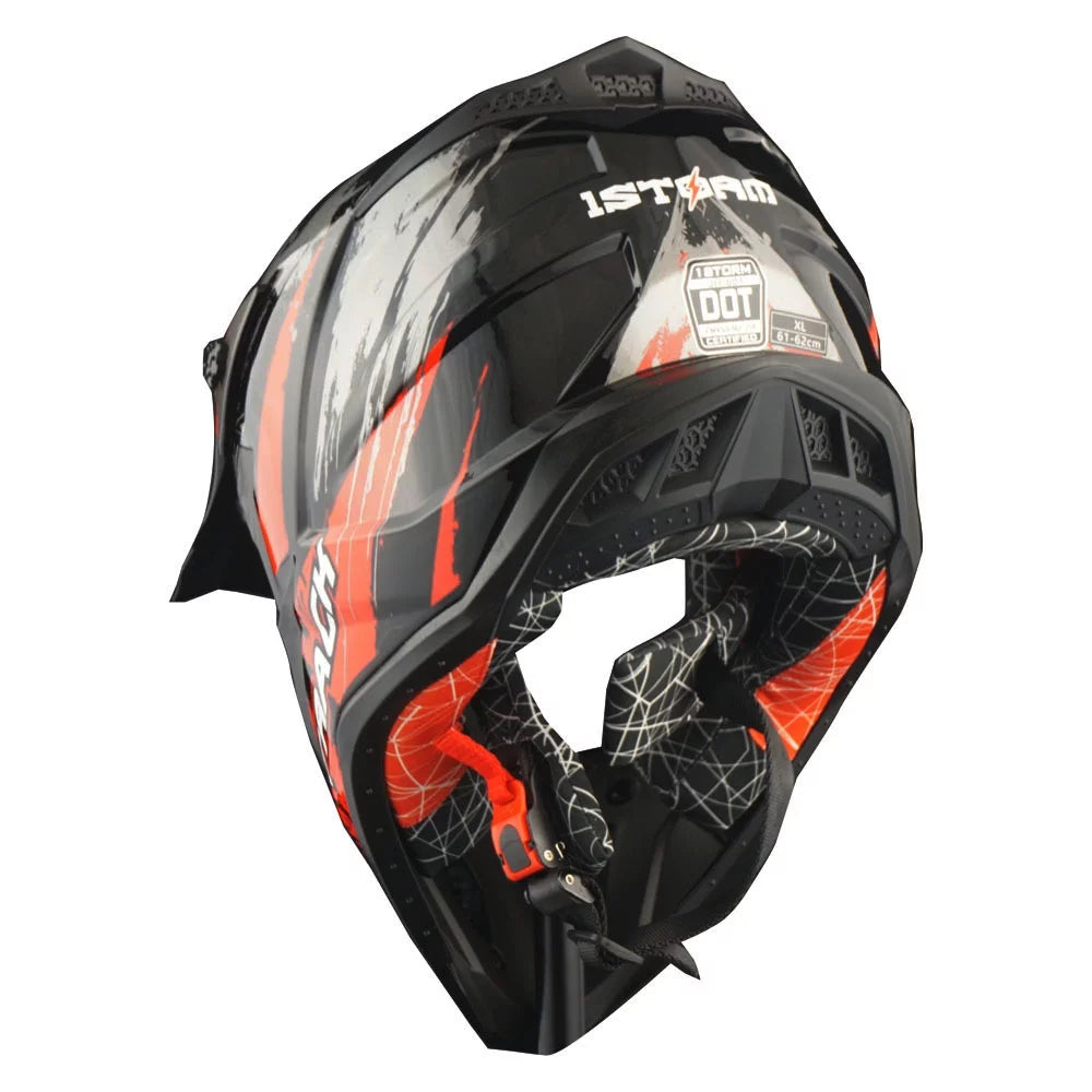 Adult Motocross Helmet with Goggles and Gloves Bundle F287371