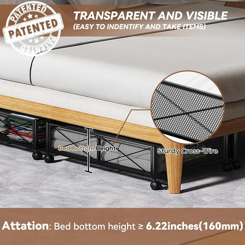 Under Bed Storage Containers with Wheels, 2 Pack U520266
