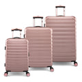 iFLY Hardside Luggage Fibertech 3 Piece Set, 20" Carry-on Luggage, 24" Checked Luggage and 28" Checked Luggage, Rose Gold