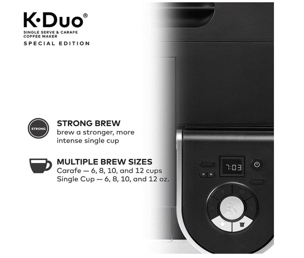 Single Serve and 12-Cup Drip Coffee Maker with K-Cup Pod Compatibility, Silver E8286