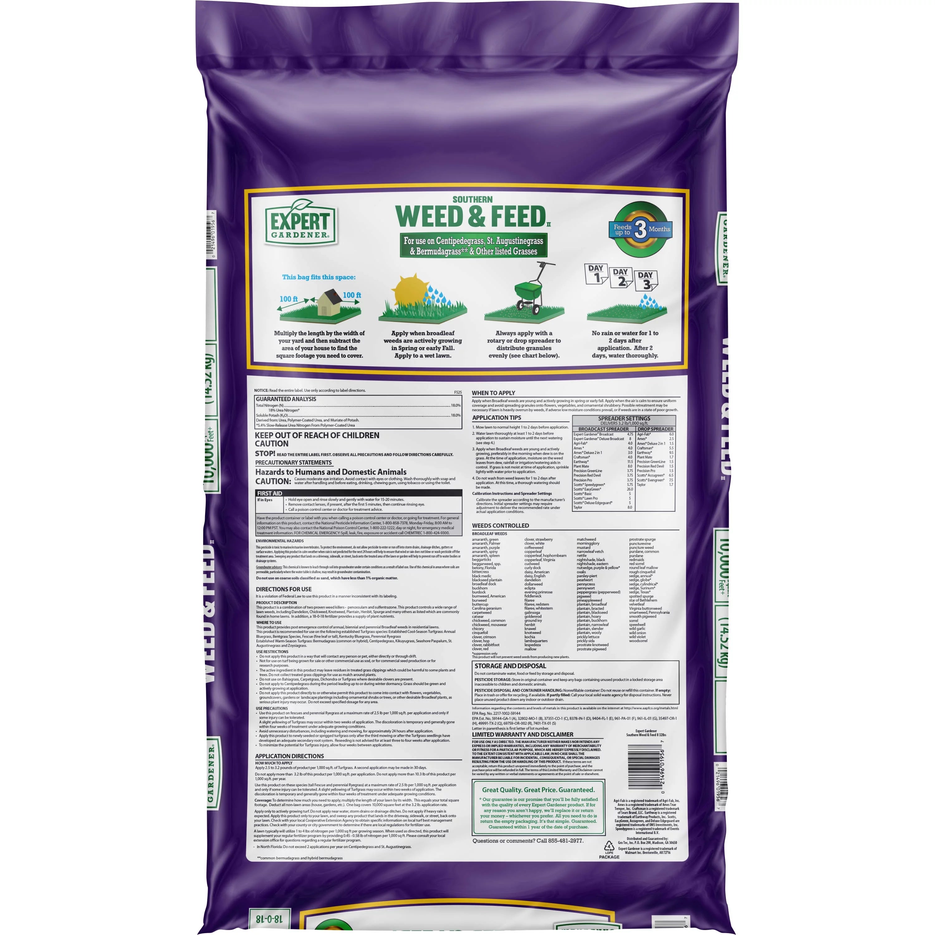 Southern Weed & Feed Lawn Fertilizer, 32 lb. U109