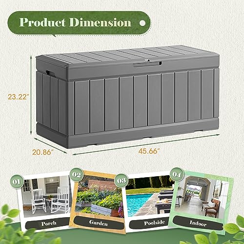 85 Gallon Waterproof Resin Deck Box for Outdoor Storage X460464
