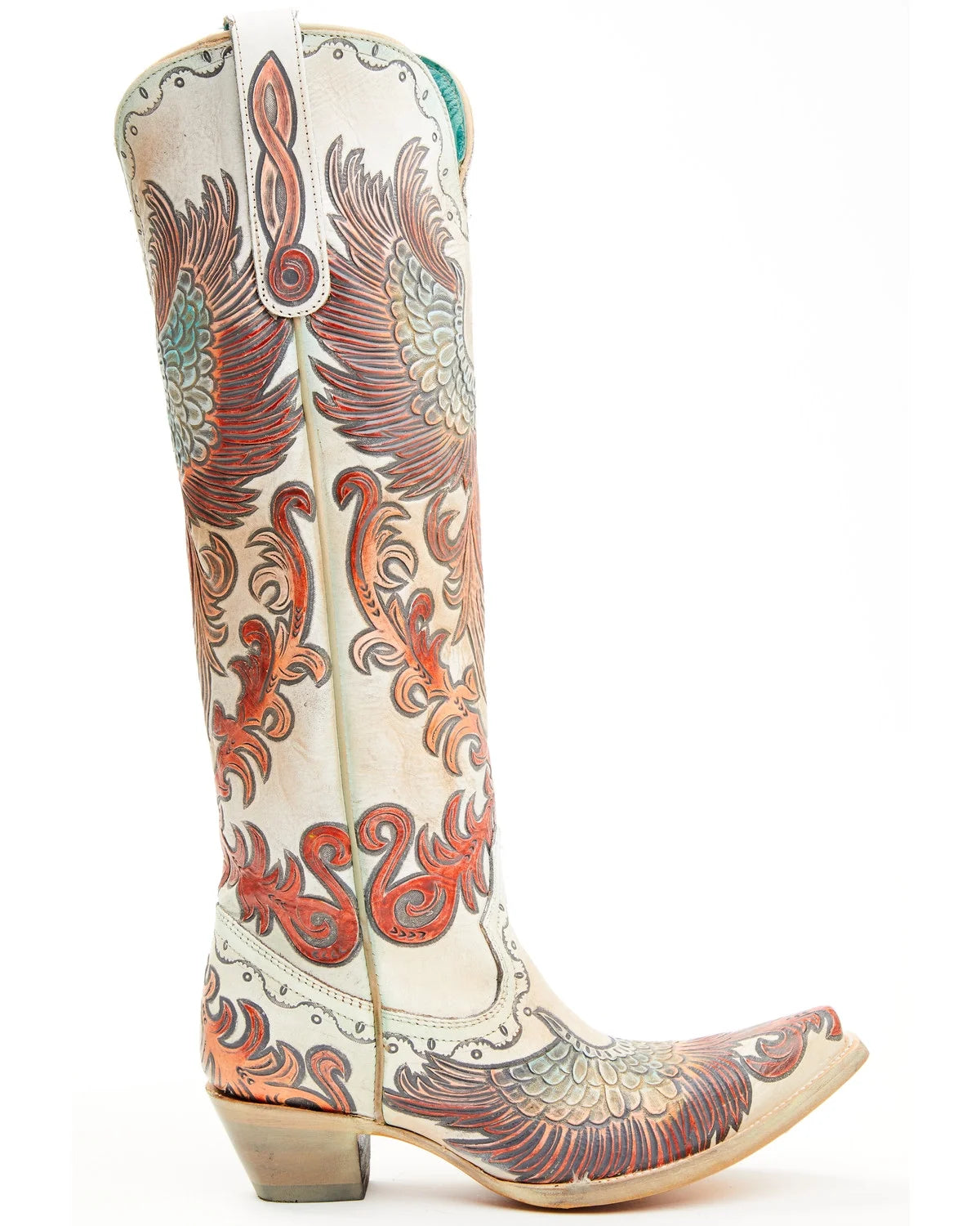 Women's Tall Western Boot Snip Toe White 7.5 M Q42730
