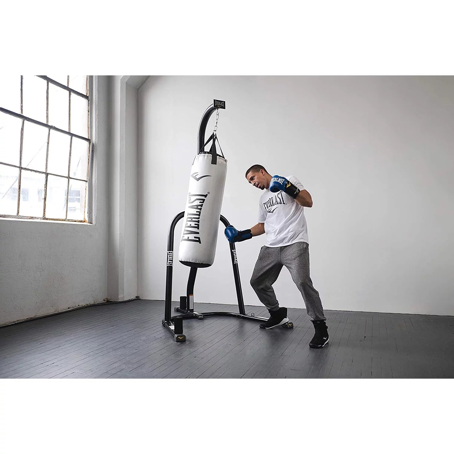 Heavy Bag Stand Boxing MMA Equipment, 100 lb Capacity, Black E684296