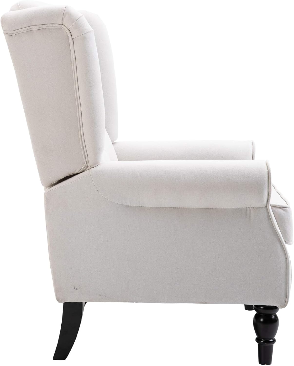 Button-Tufted Accent Chair with High Wingback, Set of 2, Cream White V426117