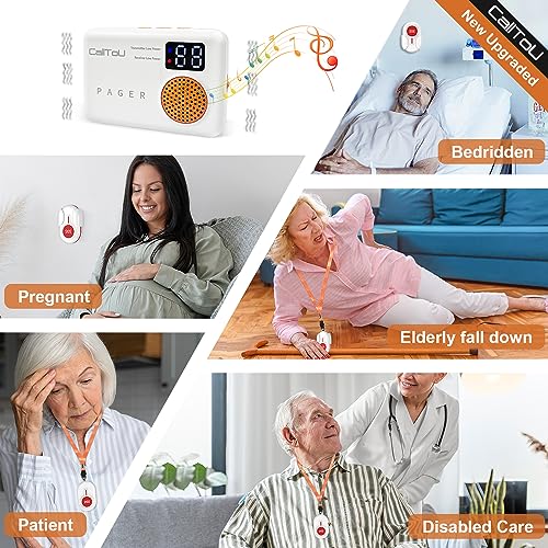 Wireless Call Button for Elderly Monitoring with 2 Receivers and 2 SOS Buttons M347037