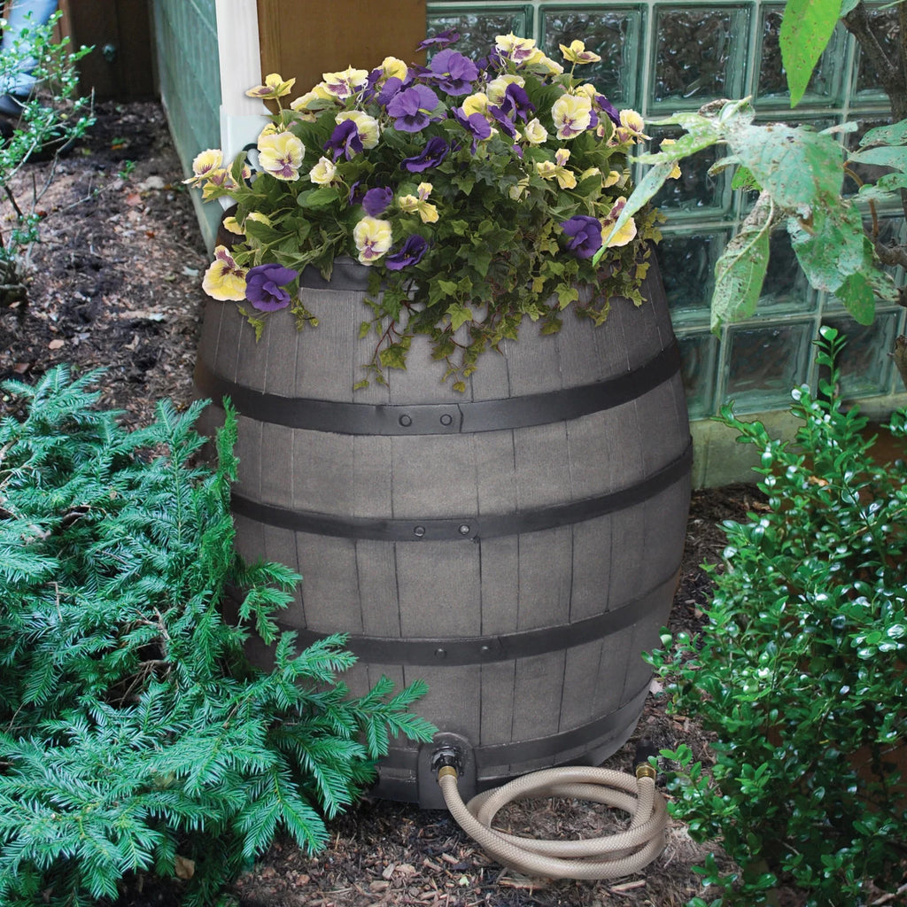 50 Gal Black Polyethylene Rain Barrel E3156