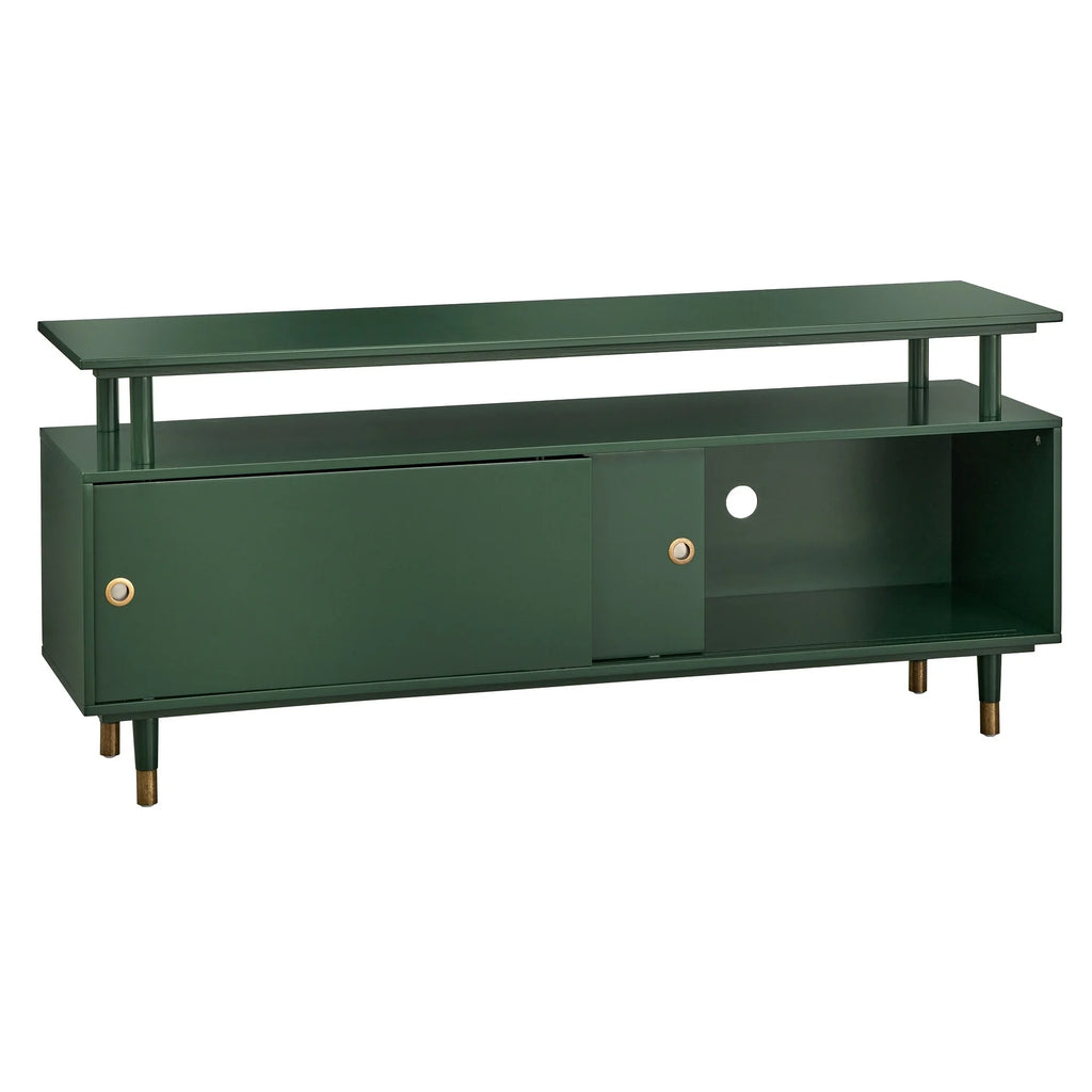 Mid-Century Modern Wood TV Stand Green D286660