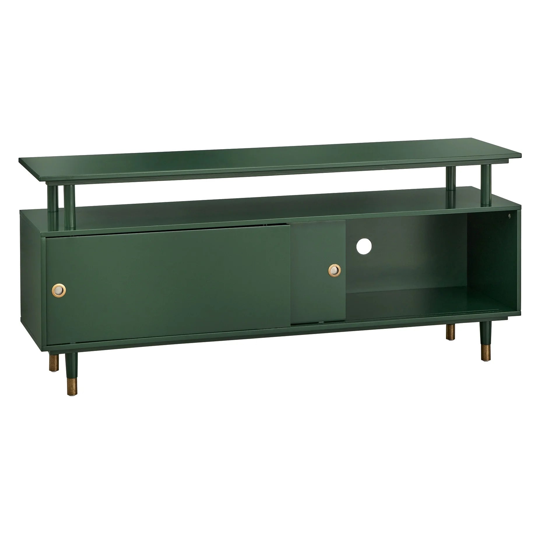 Mid-Century Modern Wood TV Stand Green D286660