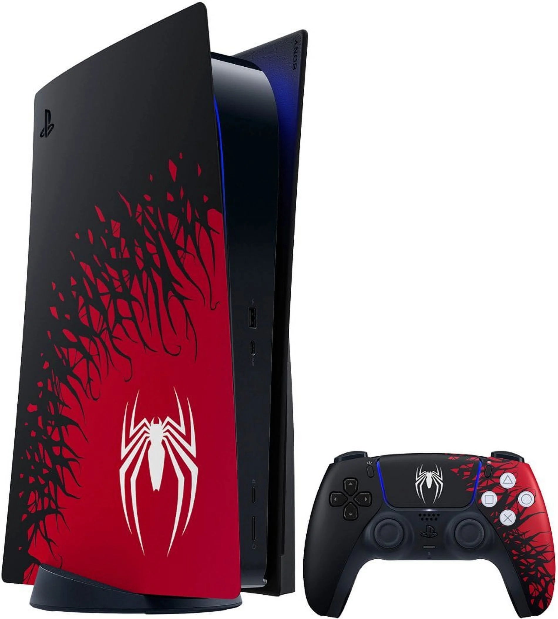 PS5 Disc Edition Console with Spider-Man 2 Game and Two DualSense Controllers O321090