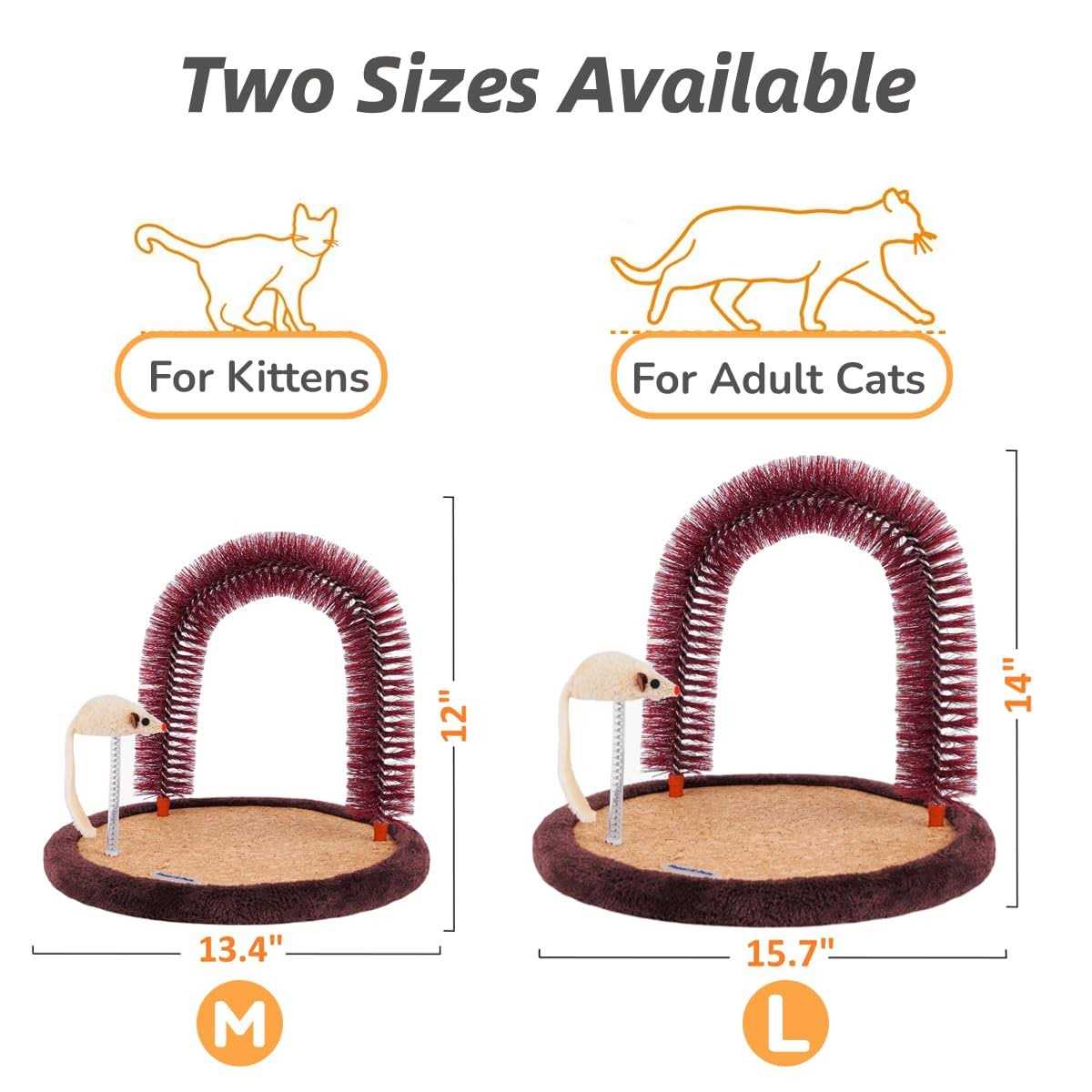 Cat Arch Self Groomer Massager with Scratching Pad and Catnip Toy Z3906