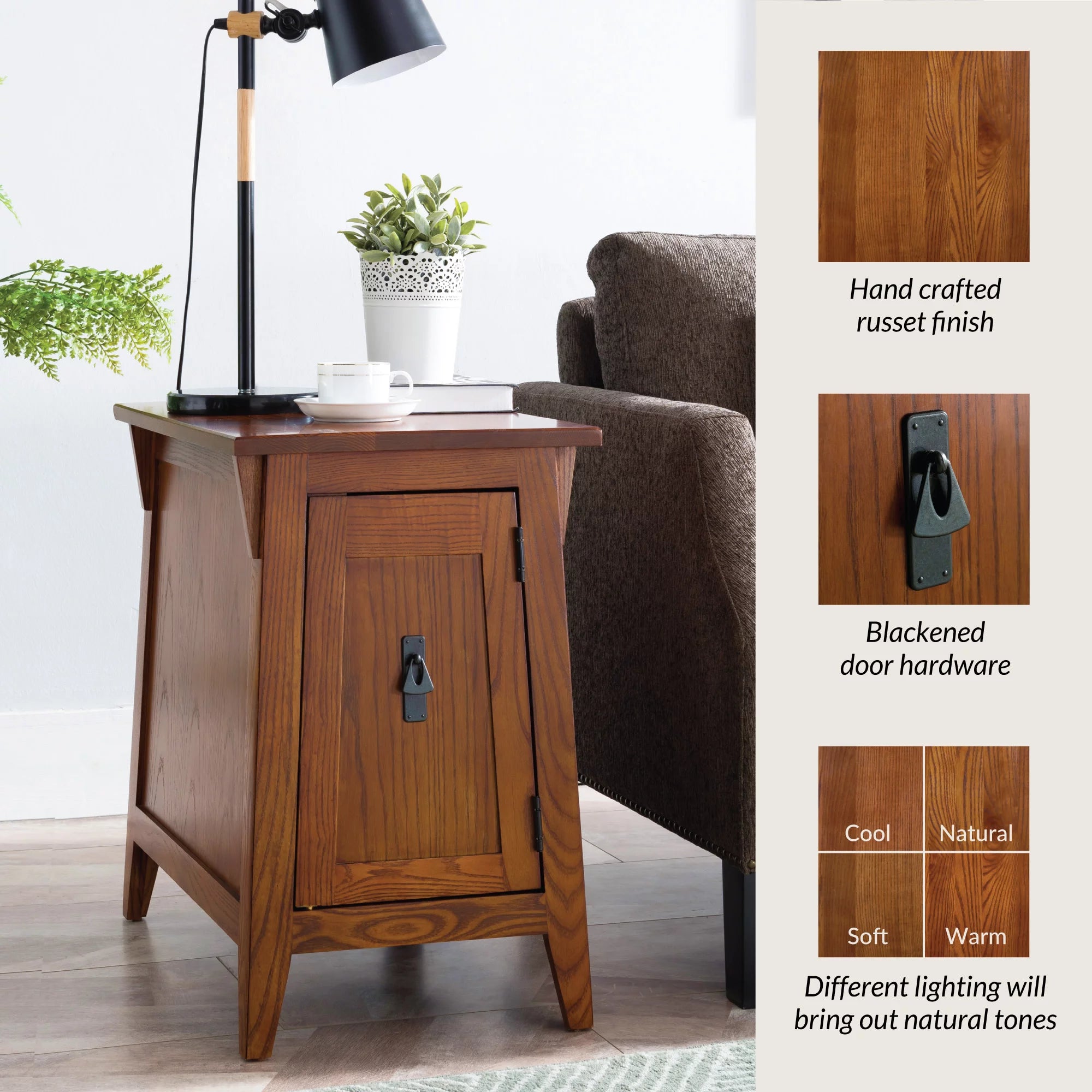 Solid Wood Mission End Table for Living Room and Bedroom Q2446