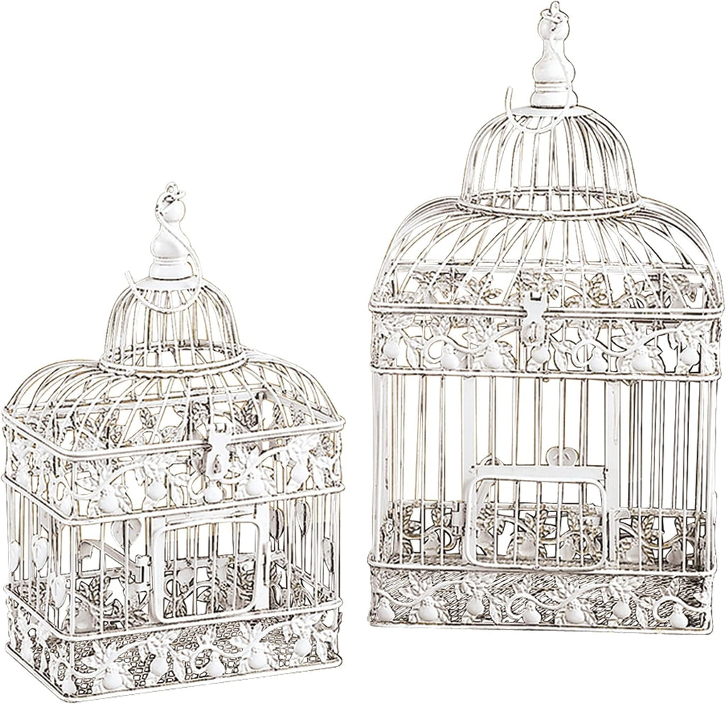 Deco 79 Vintage Metal Birdcage, 22", 15"H, White