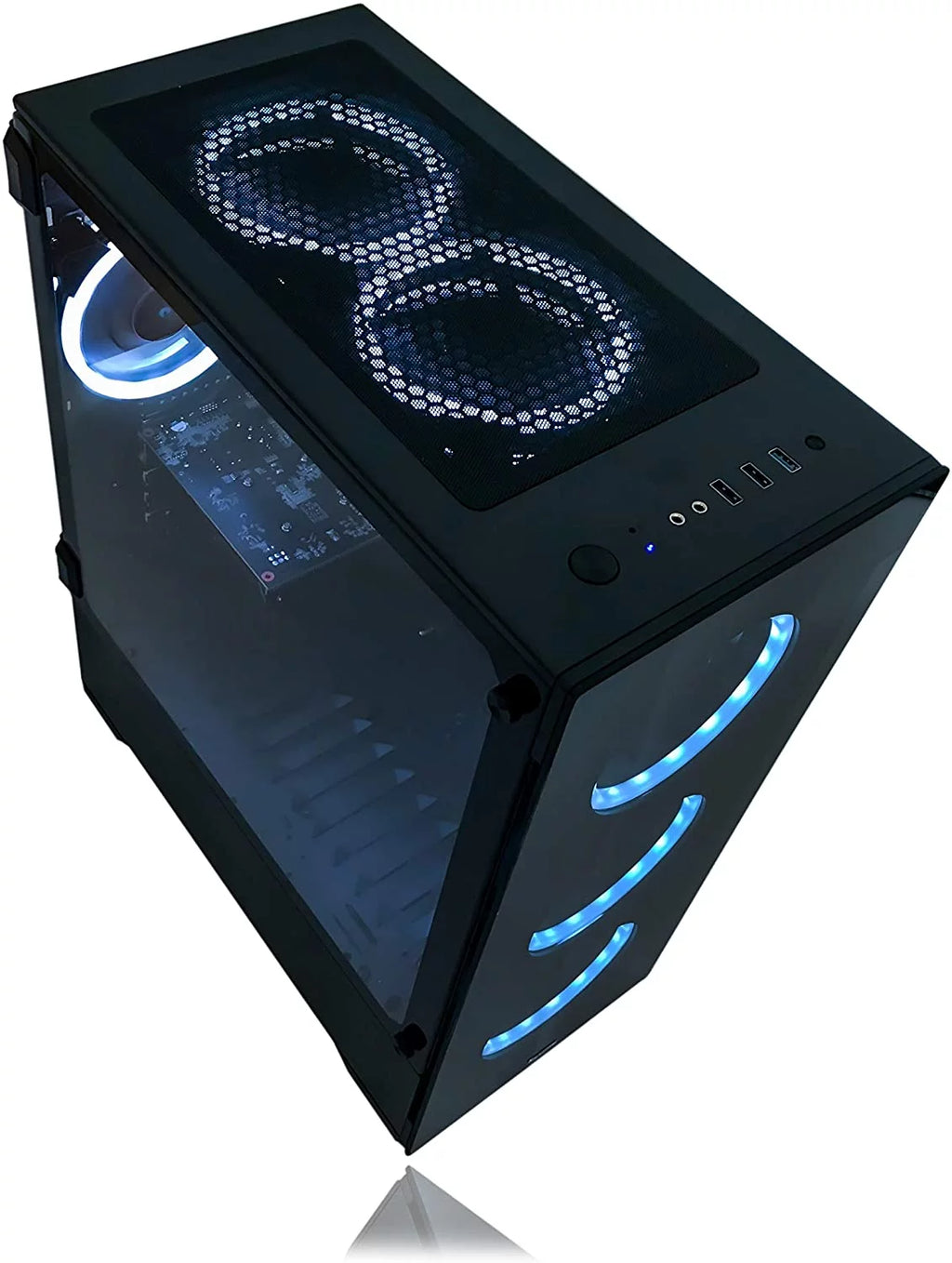 Gaming PC Desktop Computer Intel 3.70GHz 16GB RAM 512GB SSD WiFi RX 580 8GB Windows 11 RGB T124