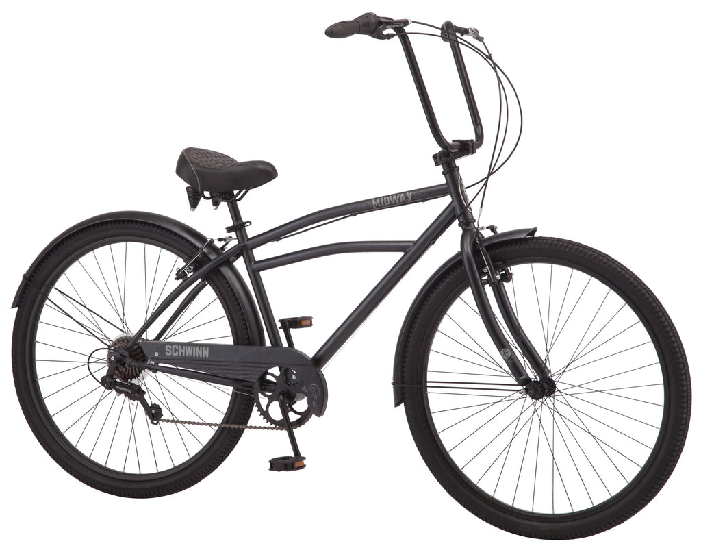 Men's cruiser bike, 29-inch wheels, 7 speeds, black H354974