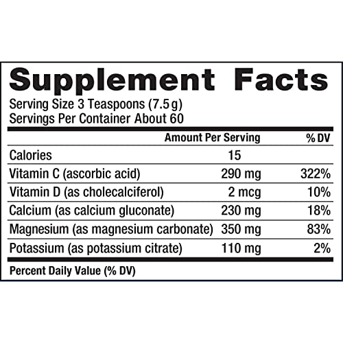Magnesium Citrate Supplement Drink Mix Powder, Unflavored, 16 oz E68573
