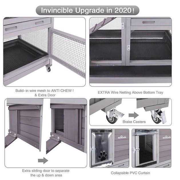 Outdoor Indoor Bunny Hutch with Run S228050