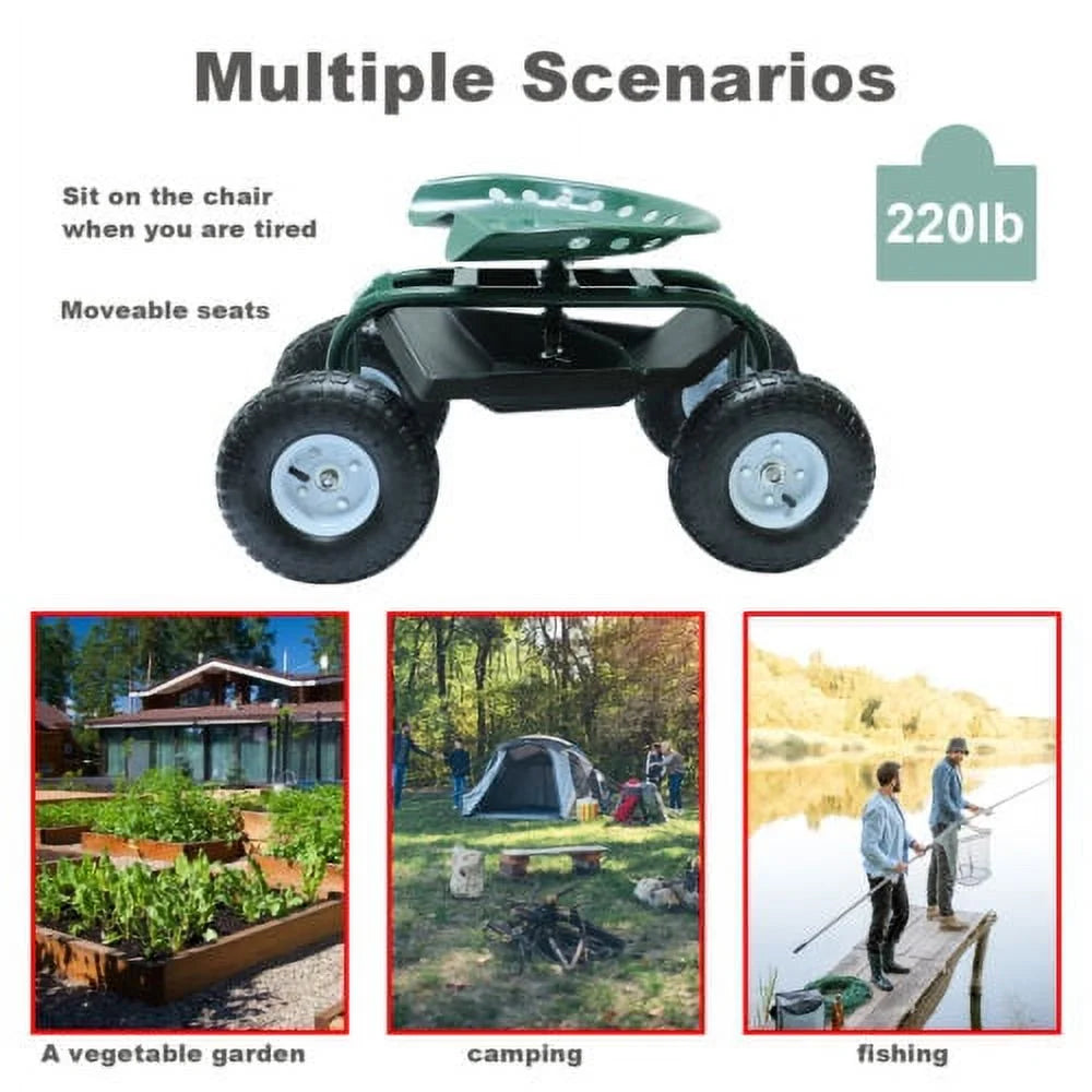 Gardening Seat Cart with Swivel Wheels R950269