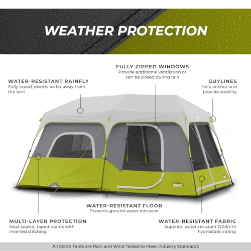 9 Person Instant Cabin Tent - 14' x 9', Green H9128