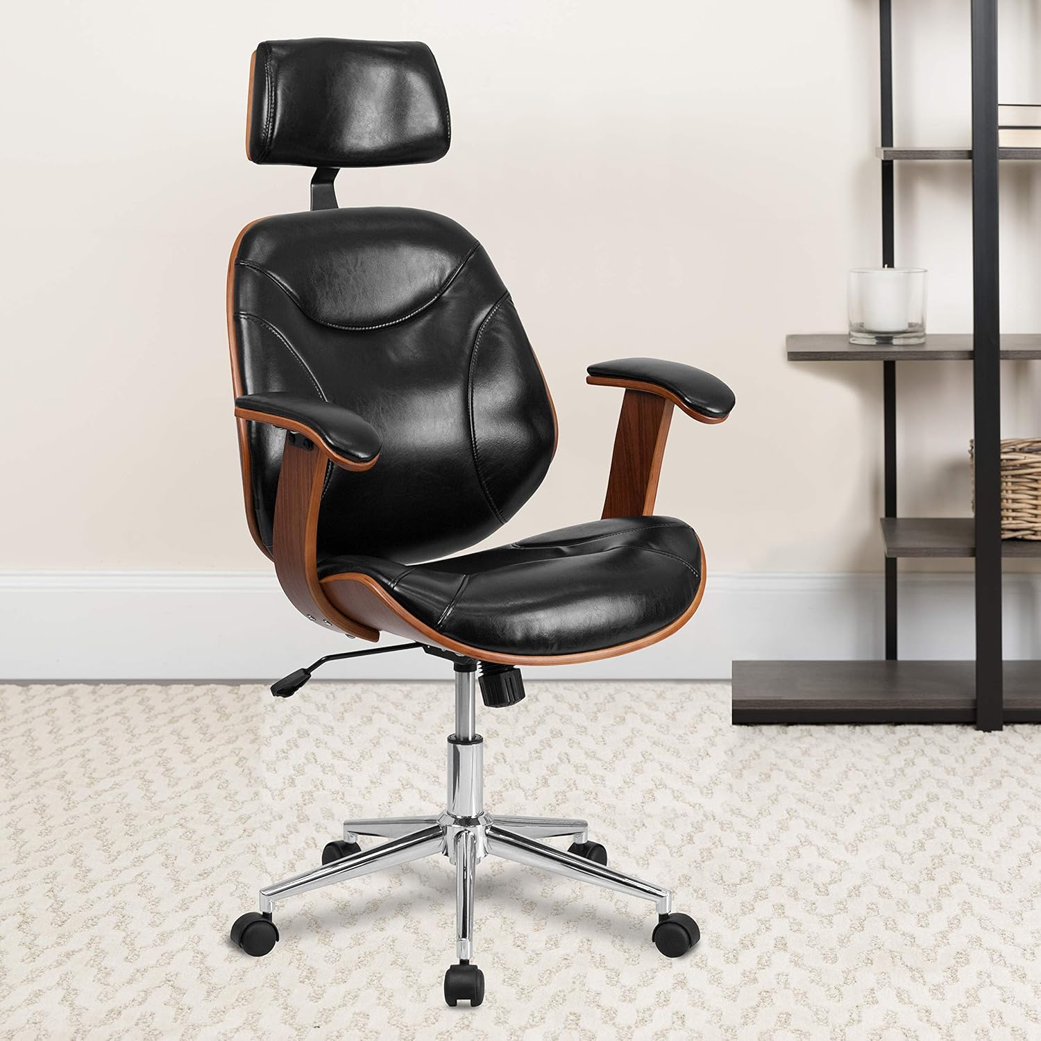 High Back LeatherSoft Executive Swivel Office Chair with Arms U787019