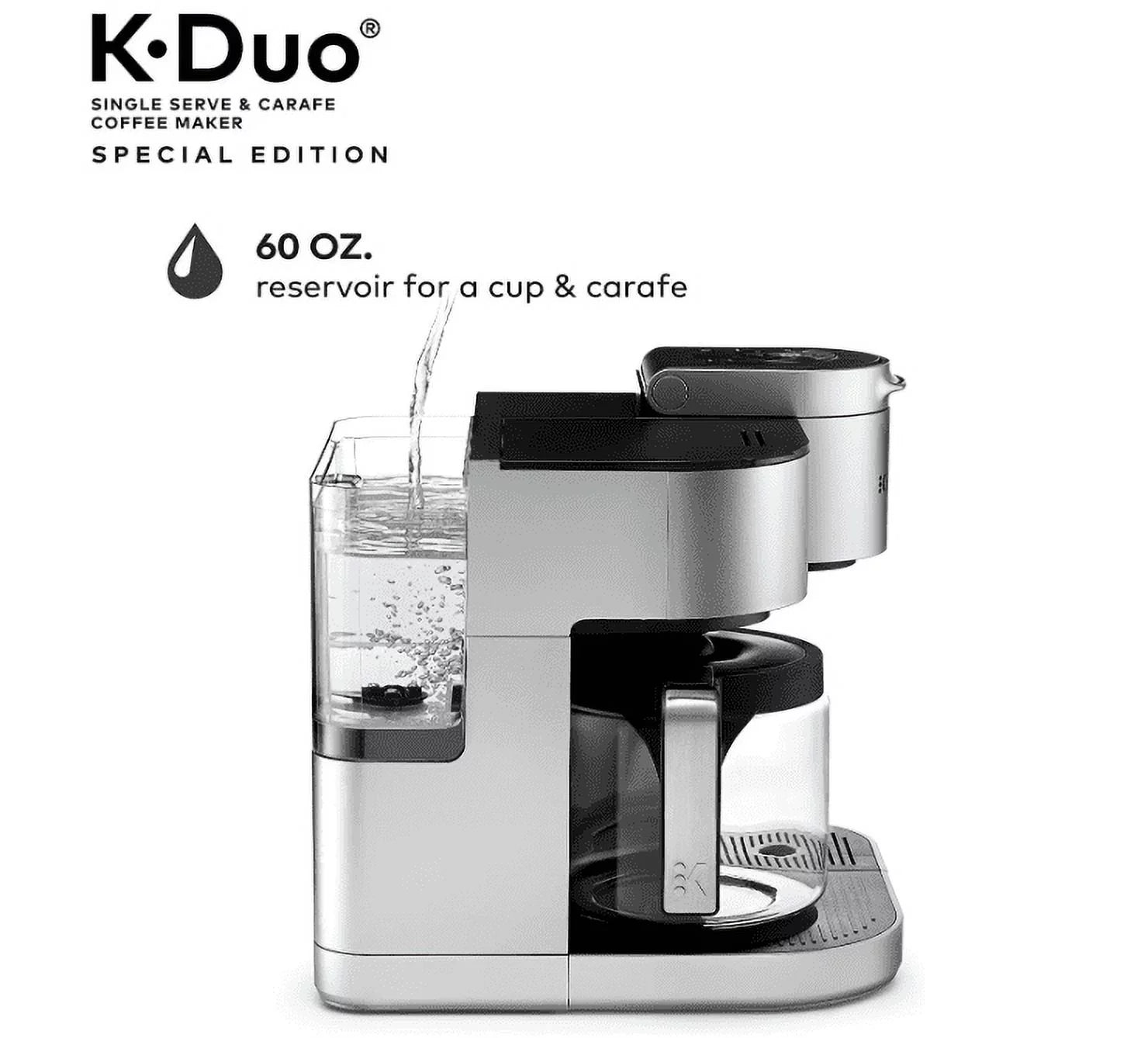 Single Serve and 12-Cup Drip Coffee Maker with K-Cup Pod Compatibility, Silver E8286