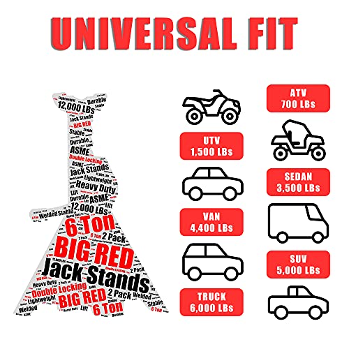 Steel Jack Stands 3 Ton Capacity Car Lifting Stand, 1 Pair Q5846