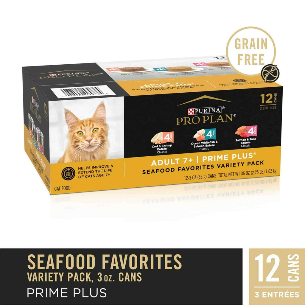 Grain-Free Senior Pate Seafood Wet Cat Food Variety Pack B841097