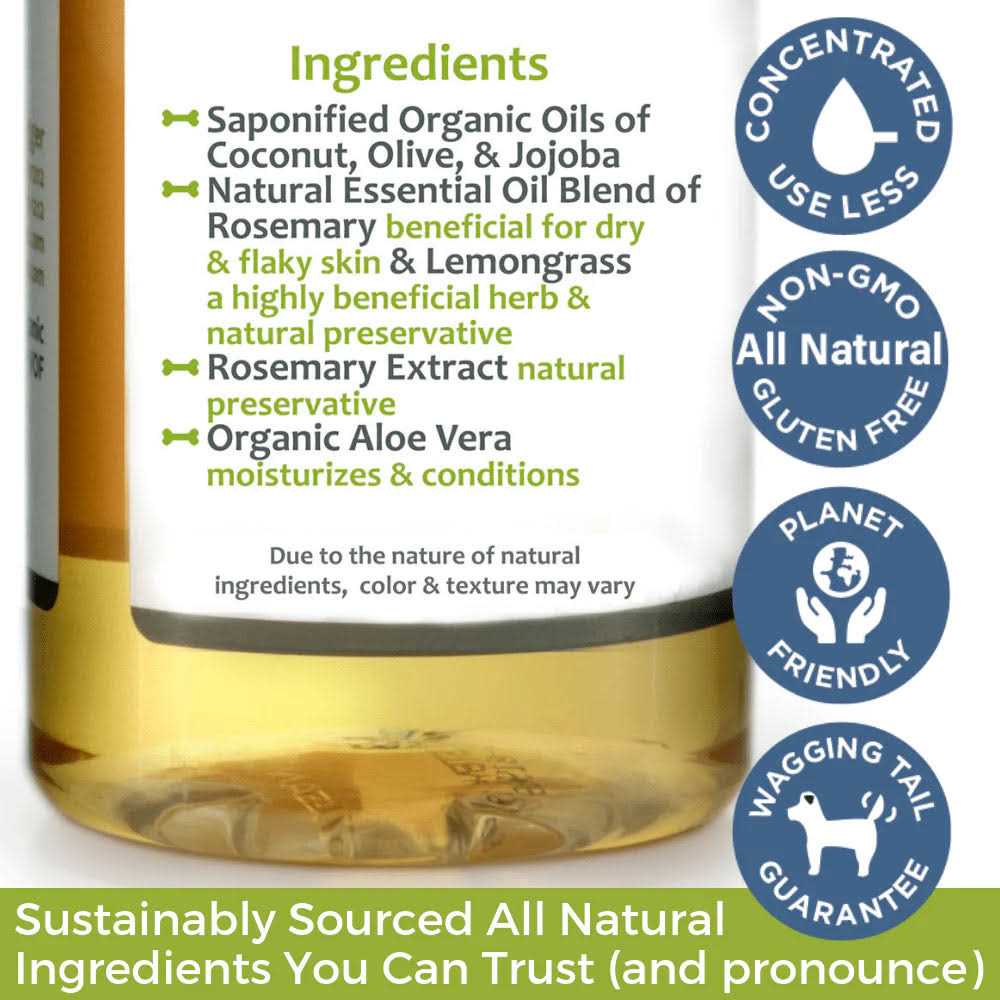 Hypoallergenic Dog Shampoo with Organic Lemongrass T426