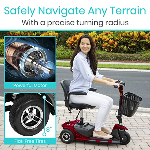 3 Wheel Mobility Scooter - Electric Folding Travel Scooter for Adults with Long Range Battery H795