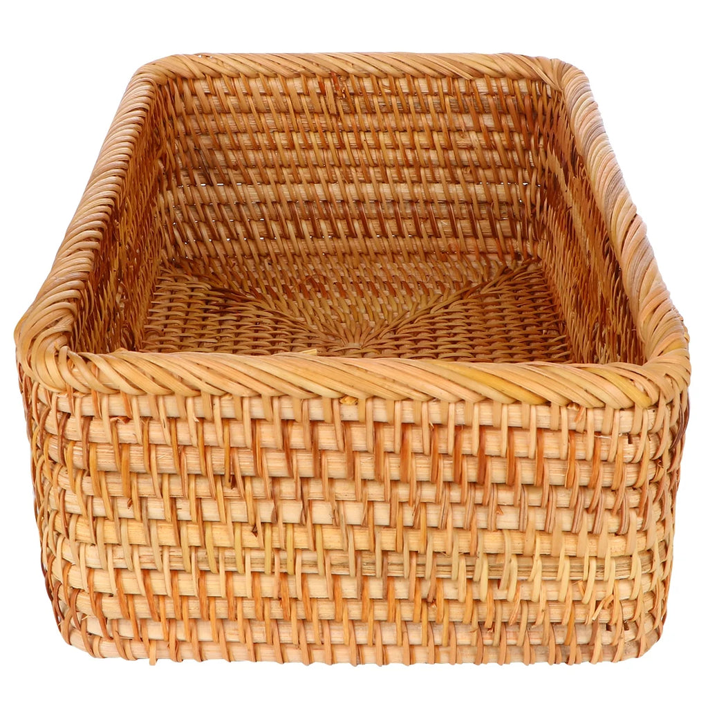 Wicker Basket with Lid Storage Box Y5989
