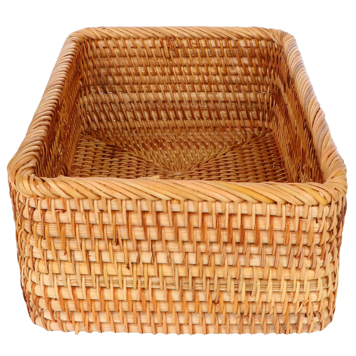 Wicker Basket with Lid Storage Box Y5989