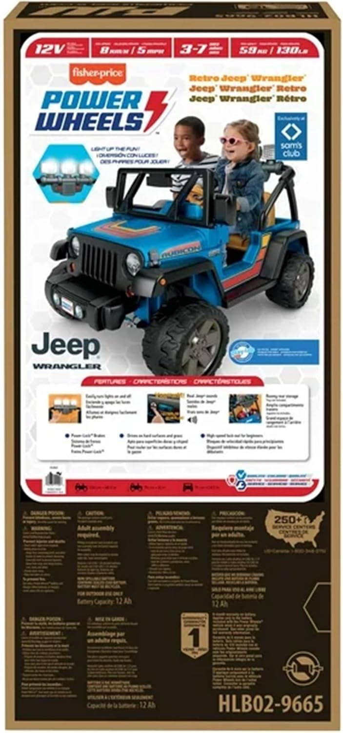 Battery Operated 2 Seater Ride On Jeep Toy Car with Working Lights and Storage A1746
