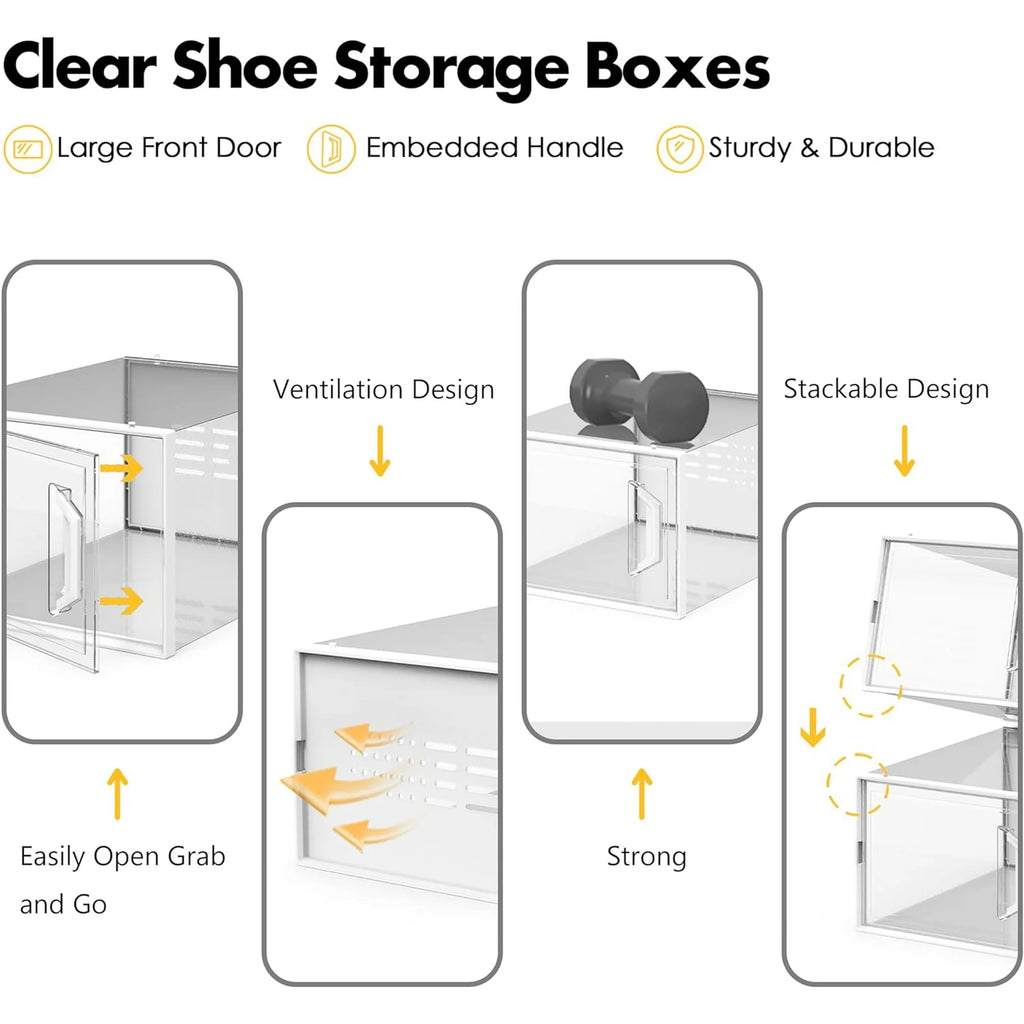 Shoe Storage Box 12 Pack Stackable Breathable M250