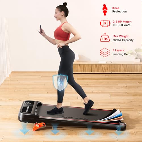 Walking Pad Treadmill with Incline, Under Desk Portable Treadmill with Remote Control U8821