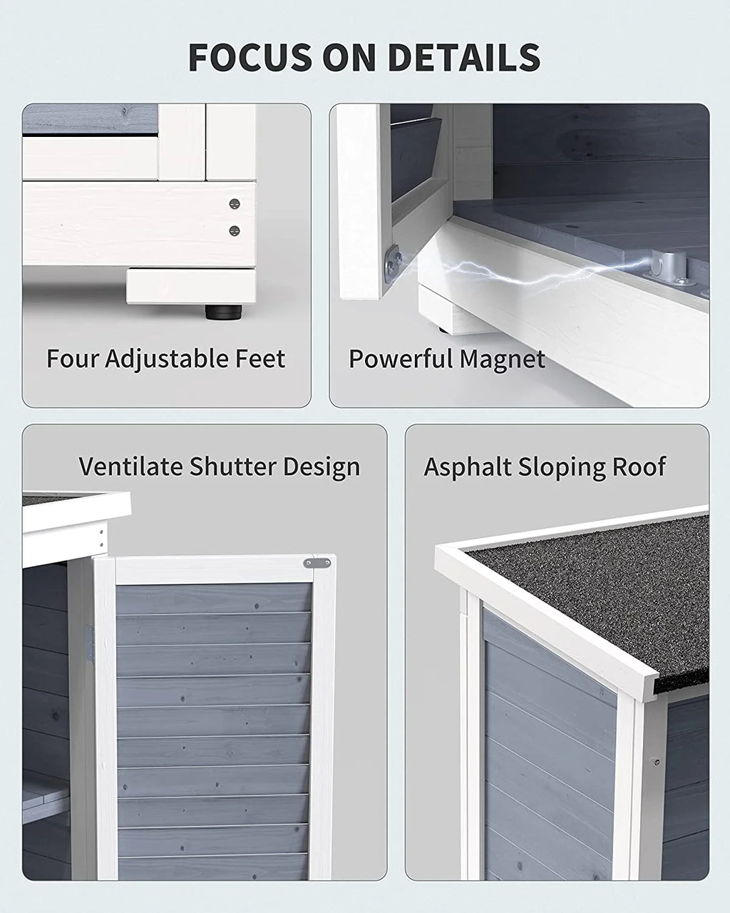 Outdoor Storage Cabinet Garden Shed with Asphalt Roof W6306