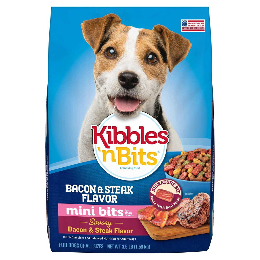 Kibbles n Bits Mini Bits Bacon &amp; Steak Flavor Dry Small Breed Dog Food - Pet Supplies online store
